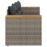 Garden Sofa with Cushions 3-Seater Grey Poly Rattan
