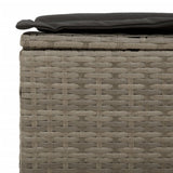 Garden Sofa with Cushions 3-Seater Grey Poly Rattan - Low Angle