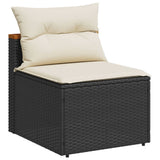 Garden Sofas Armless with Cushions 2 pcs Black Poly Rattan - Top-Down View