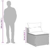 Garden Sofas Armless with Cushions 2 pcs Grey Poly Rattan - Extra Image