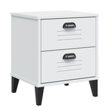 Bedside Cabinet VIKEN White Engineered Wood - Front View