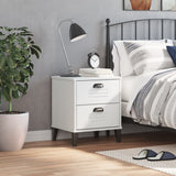 Bedside Cabinet VIKEN White Engineered Wood - Side View