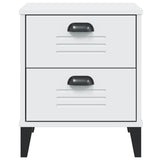 Bedside Cabinet VIKEN White Engineered Wood - Rear View