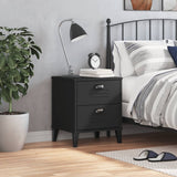 Bedside Cabinet VIKEN Black Engineered Wood - Side View
