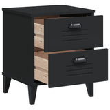 Bedside Cabinet VIKEN Black Engineered Wood - 45-Degree Angle