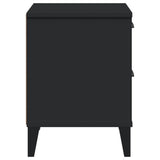 Bedside Cabinet VIKEN Black Engineered Wood - Close-Up Angle