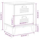 Bedside Cabinet VIKEN Black Engineered Wood - Extra Image