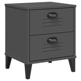 Bedside Cabinet VIKEN Anthracite Grey Engineered Wood - Front View