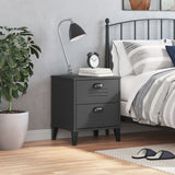 Bedside Cabinet VIKEN Anthracite Grey Engineered Wood - Side View