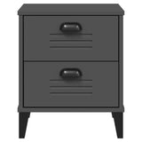 Bedside Cabinet VIKEN Anthracite Grey Engineered Wood - Rear View