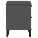 Bedside Cabinet VIKEN Anthracite Grey Engineered Wood - Close-Up Angle