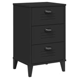 Bedside Cabinet VIKEN Black Engineered Wood - Front View