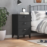 Bedside Cabinet VIKEN Black Engineered Wood - Side View