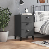 Bedside Cabinet VIKEN Anthracite Grey Engineered Wood - Side View