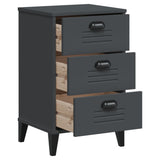 Bedside Cabinet VIKEN Anthracite Grey Engineered Wood - 45-Degree Angle