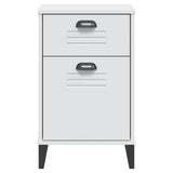 Bedside Cabinet VIKEN White Engineered Wood - Rear View