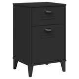 Bedside Cabinet VIKEN Black Engineered Wood - Front View