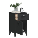 Bedside Cabinet VIKEN Black Engineered Wood - Top-Down View