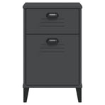 Bedside Cabinet VIKEN Anthracite Grey Engineered Wood