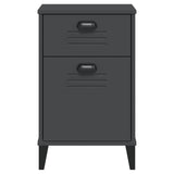 Bedside Cabinet VIKEN Anthracite Grey Engineered Wood - Rear View