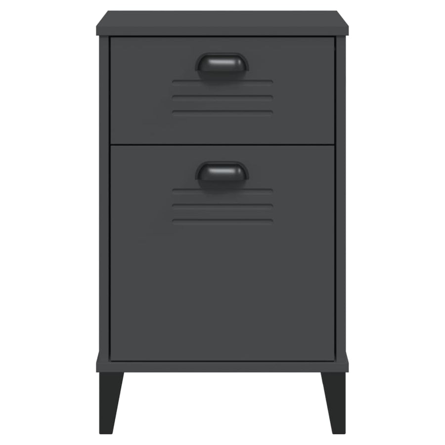 Bedside Cabinet VIKEN Anthracite Grey Engineered Wood