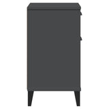Bedside Cabinet VIKEN Anthracite Grey Engineered Wood - Close-Up Angle