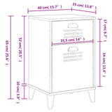 Bedside Cabinet VIKEN Anthracite Grey Engineered Wood