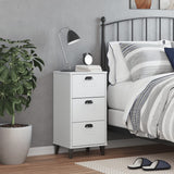 Bedside Cabinet VIKEN White Engineered Wood - Side View