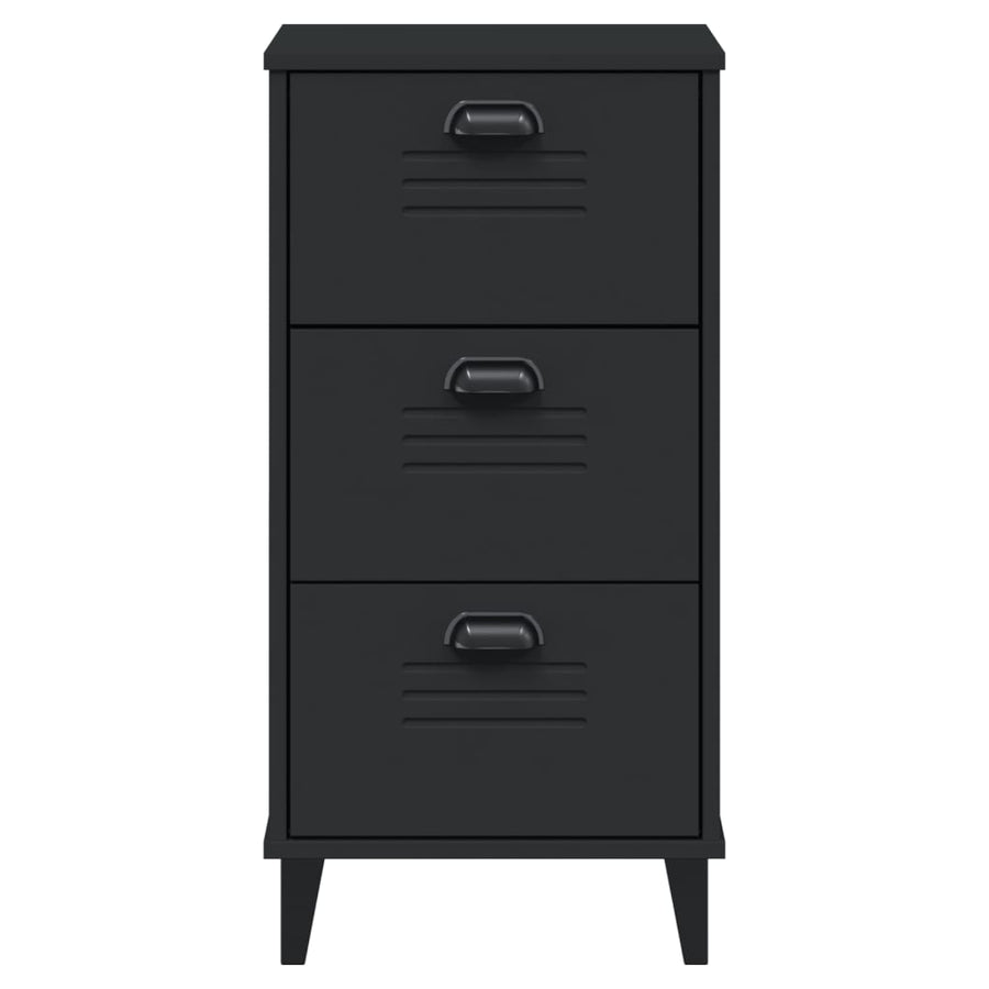 Bedside Cabinet VIKEN Black Engineered Wood