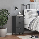 Bedside Cabinet VIKEN Anthracite Grey Engineered Wood - Side View
