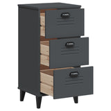 Bedside Cabinet VIKEN Anthracite Grey Engineered Wood - 45-Degree Angle