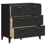Drawer Cabinet VIKEN Black Engineered Wood - 45-Degree Angle