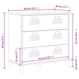 Drawer Cabinet VIKEN Anthracite Grey Engineered Wood
