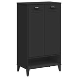 Shoe Cabinet VIKEN Black Engineered Wood - Front View