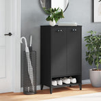Shoe Cabinet "VIKEN" Black Engineered Wood
