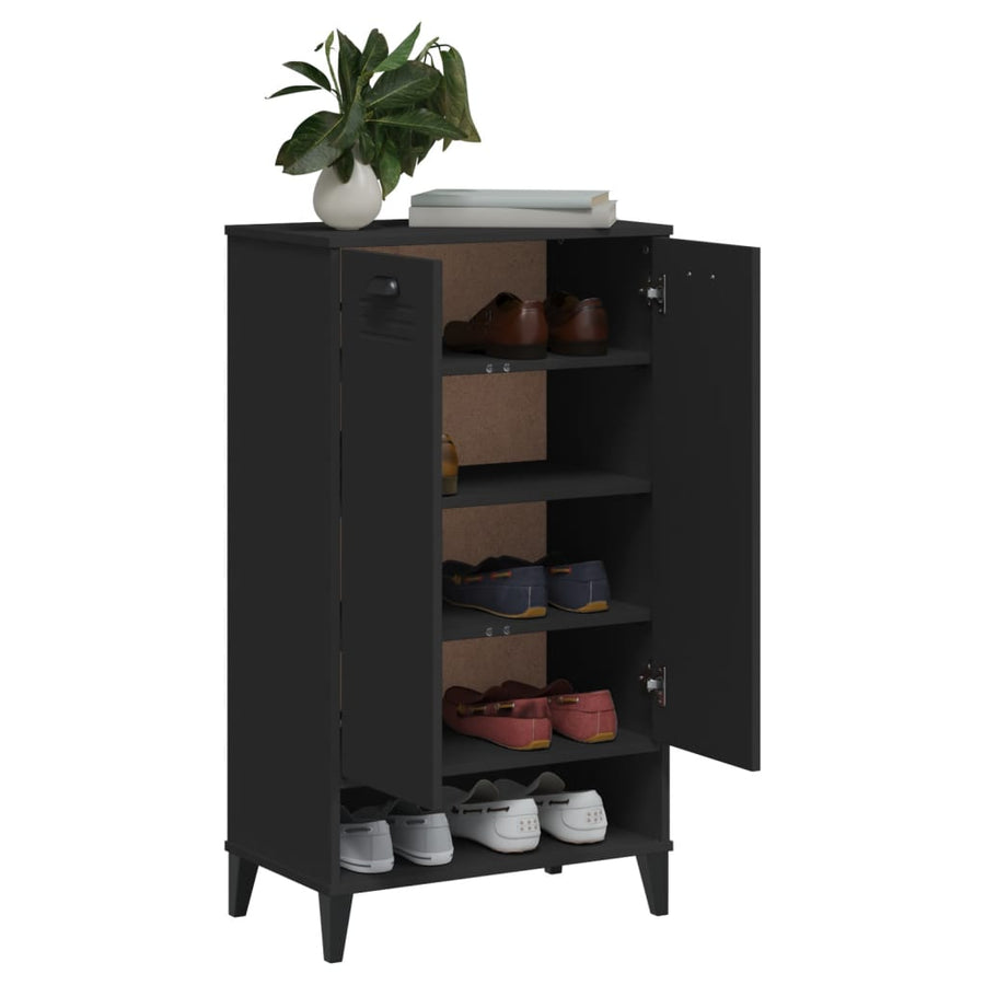 Shoe Cabinet "VIKEN" Black Engineered Wood