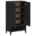 Shoe Cabinet "VIKEN" Black Engineered Wood