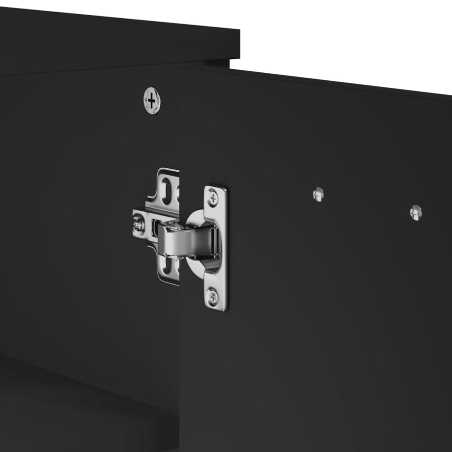 Shoe Cabinet "VIKEN" Black Engineered Wood