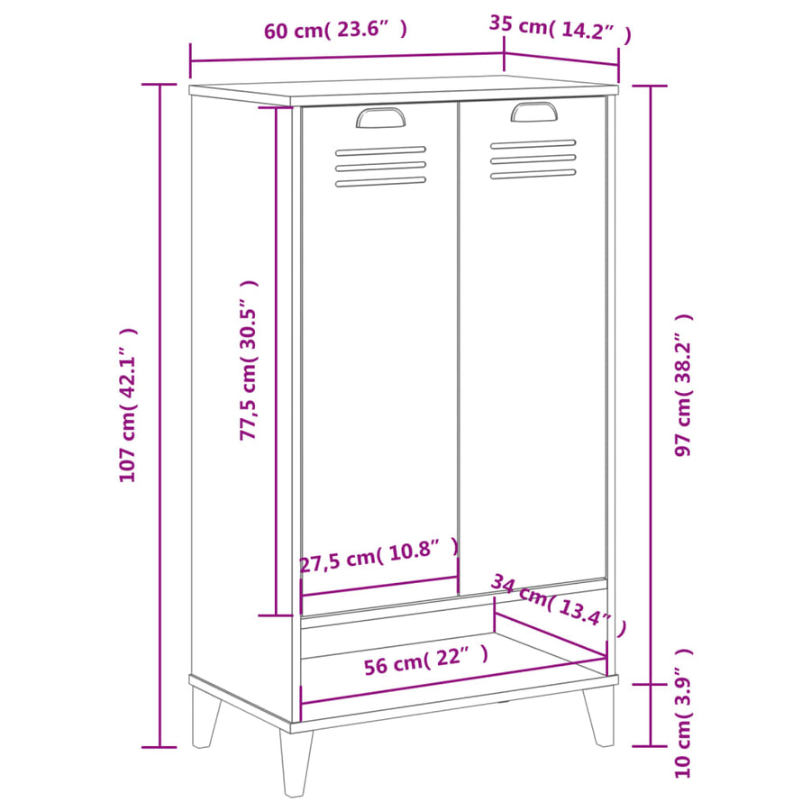 Shoe Cabinet "VIKEN" Black Engineered Wood