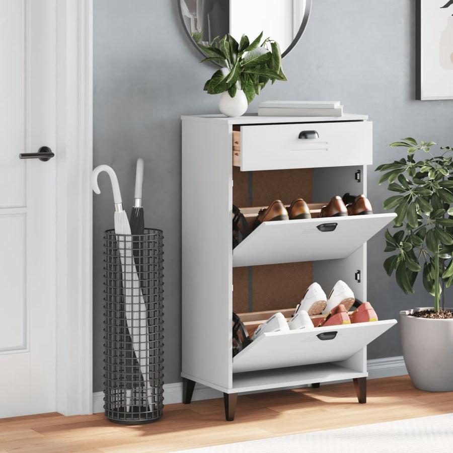 Shoe Cabinet "VIKEN" White Engineered Wood