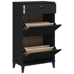 Shoe Cabinet "VIKEN" Black Engineered Wood