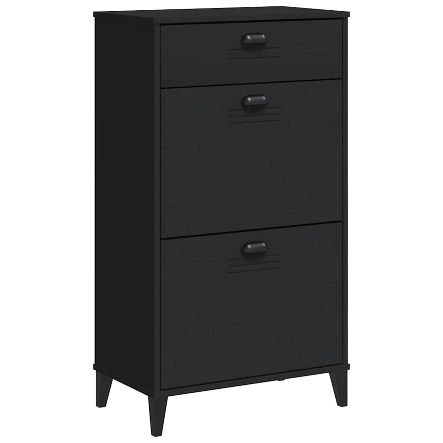 Shoe Cabinet "VIKEN" Black Engineered Wood