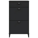 Shoe Cabinet "VIKEN" Black Engineered Wood
