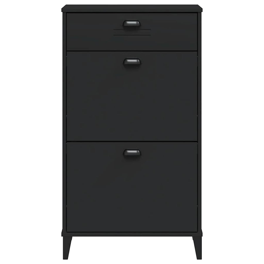 Shoe Cabinet "VIKEN" Black Engineered Wood
