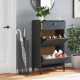 Shoe Cabinet VIKEN Anthracite Grey Engineered Wood - Side View