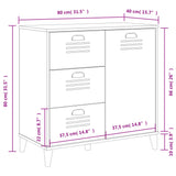 Sideboard VIKEN Anthracite Grey 80x40x80 cm Engineered Wood