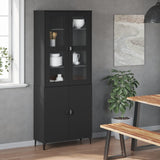 Top for Highboard VIKEN Black Engineered Wood - Side View