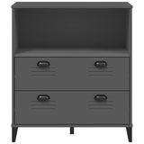 Bookcase VIKEN Anthracite Grey 80x40x90 cm Engineered Wood - Rear View