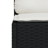 Garden Sofa Armless with Cushions Black Poly Rattan