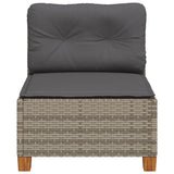 Garden Sofa Armless with Cushions Grey Poly Rattan - Top-Down View